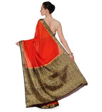 Rust Zari Woven Art Silk Saree