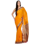 Mustard Zari Woven Art Silk Saree