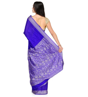 Royal Blue Resham Woven Silk Saree