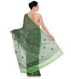 Green Faux Chiffon Leheriya Printed Saree