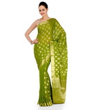 Green Faux Chiffon Saree