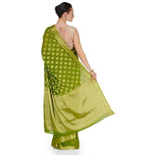 Green Faux Chiffon Saree