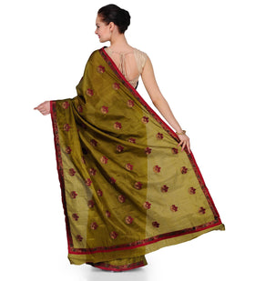 Green Art Silk Saree with Zari Work