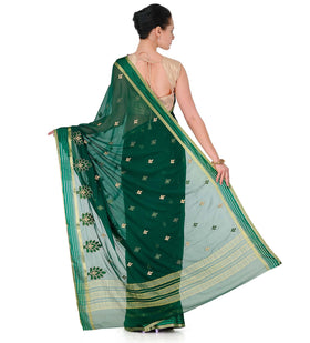 Green Faux Chiffon Saree