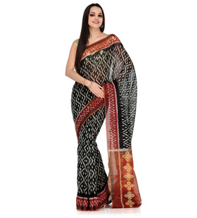 Black Cotton Silk Patola Saree