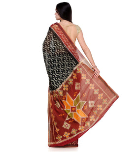 Black Cotton Silk Patola Saree