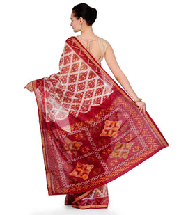 Off White Cotton Silk Patola Saree