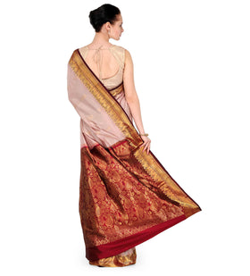 Fawn Silk Kanjeevaram Saree