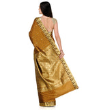 Mustard Zari Woven Art Silk Saree