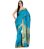 Turquoise Jacquard Art Silk Saree