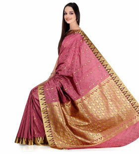 Wine Jacquard Art Silk Saree