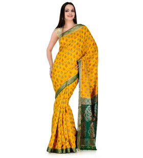 Yellow Zari Woven Art Silk Saree