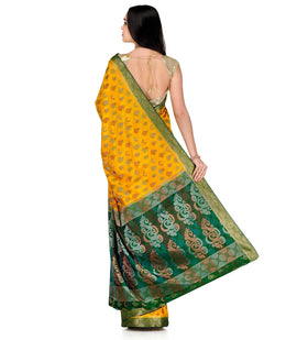 Yellow Zari Woven Art Silk Saree