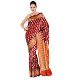 Maroon Zari Woven Art Silk Saree