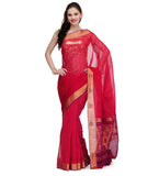 Red Zari Woven Cotton Silk Saree