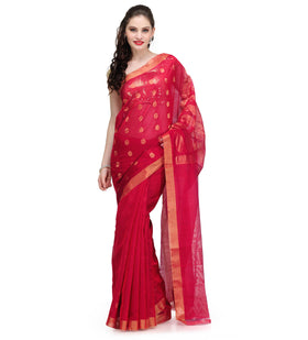 Red Zari Woven Cotton Silk Saree