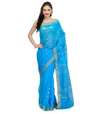 Turquoise Zari Woven Cotton Silk Saree