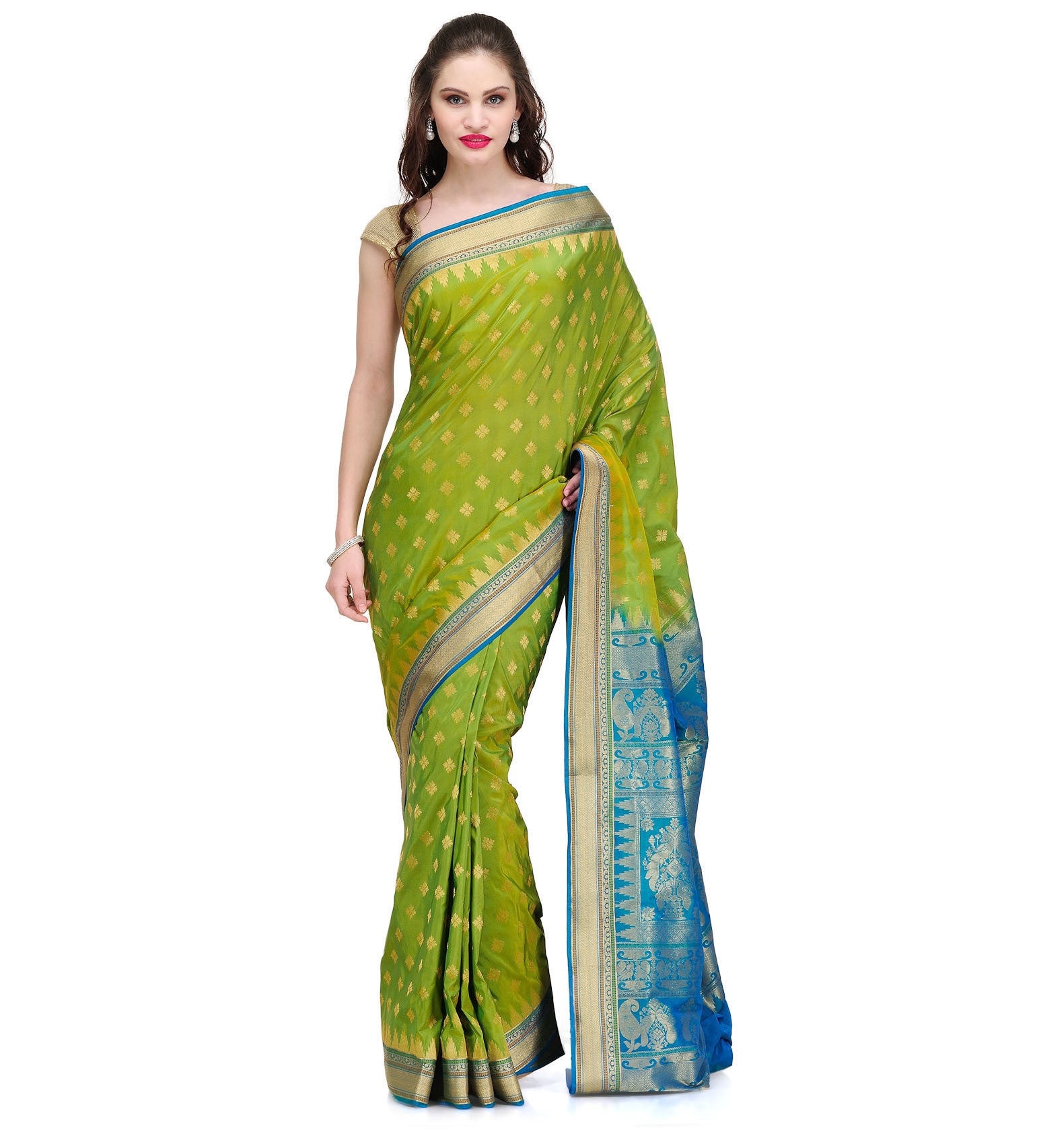 Green Zari Woven Art Silk Saree