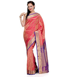 Pink Zari Woven Silk Saree