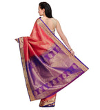 Pink Zari Woven Silk Saree