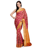 Pink Zari Woven Silk Saree