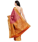 Pink Zari Woven Silk Saree