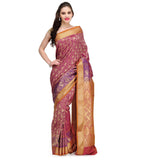 Pink Zari Woven Art Silk Saree