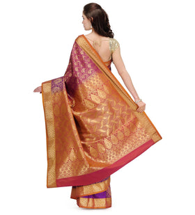 Pink Zari Woven Art Silk Saree