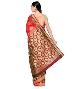 Red Zari Woven Silk Saree