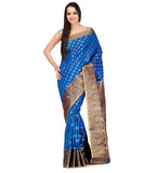 Turquoise Zari Woven Silk Saree