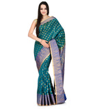 Sea Green Zari Woven Silk Saree