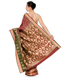 Maroon Zari Woven Silk Saree