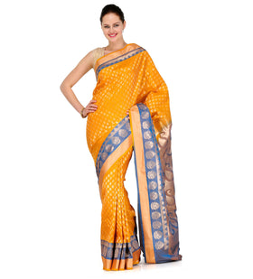 Yellow Zari Woven Silk Saree