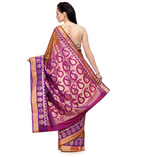 Mustard Zari Woven Art Silk Saree