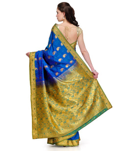 Royal Blue Zari Woven Art Silk Saree