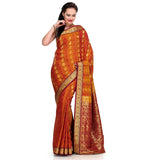 Orange Zari Woven Art Silk Saree