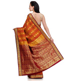 Orange Zari Woven Art Silk Saree