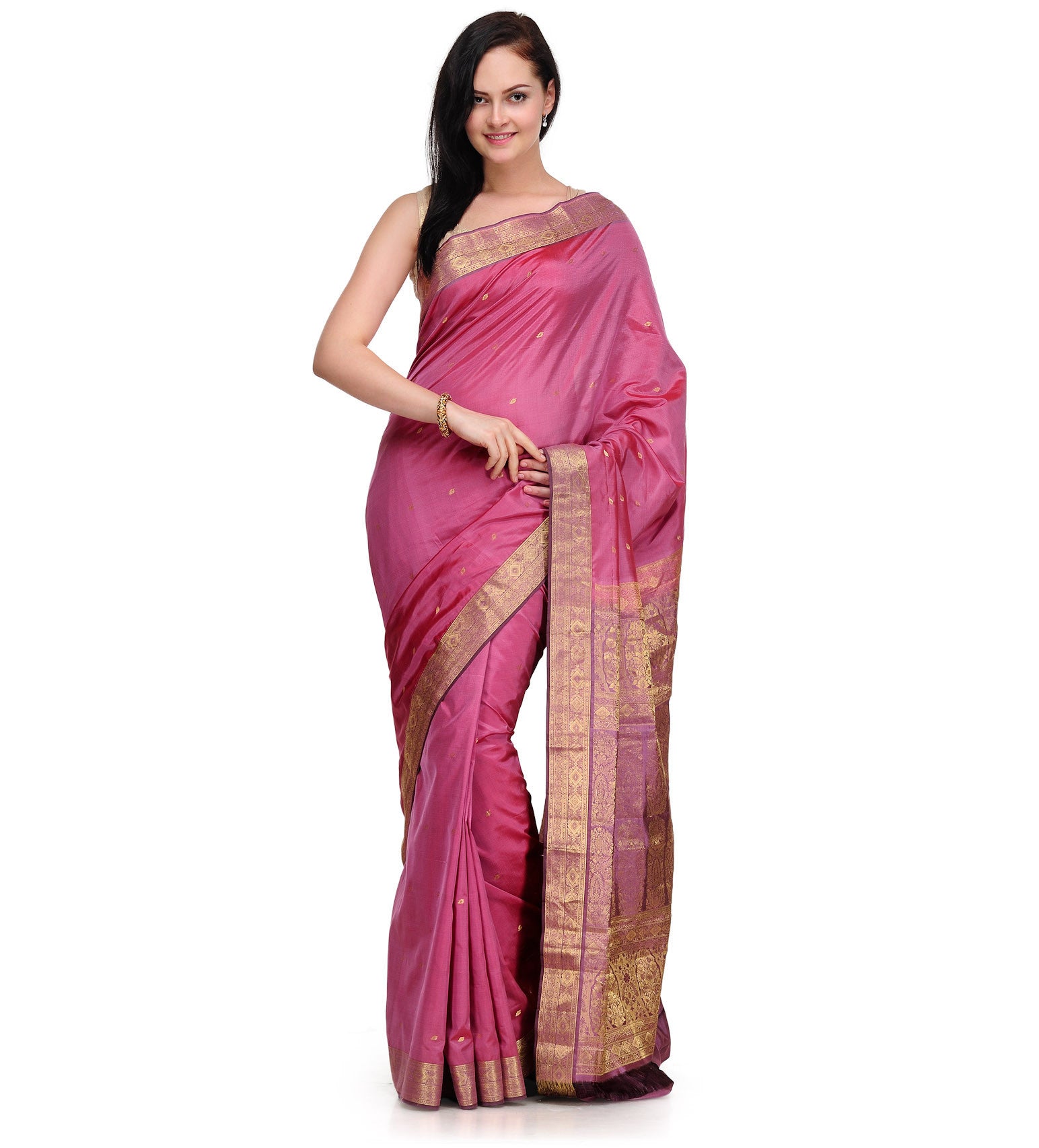 Pink Silk Kanjeevaram Saree