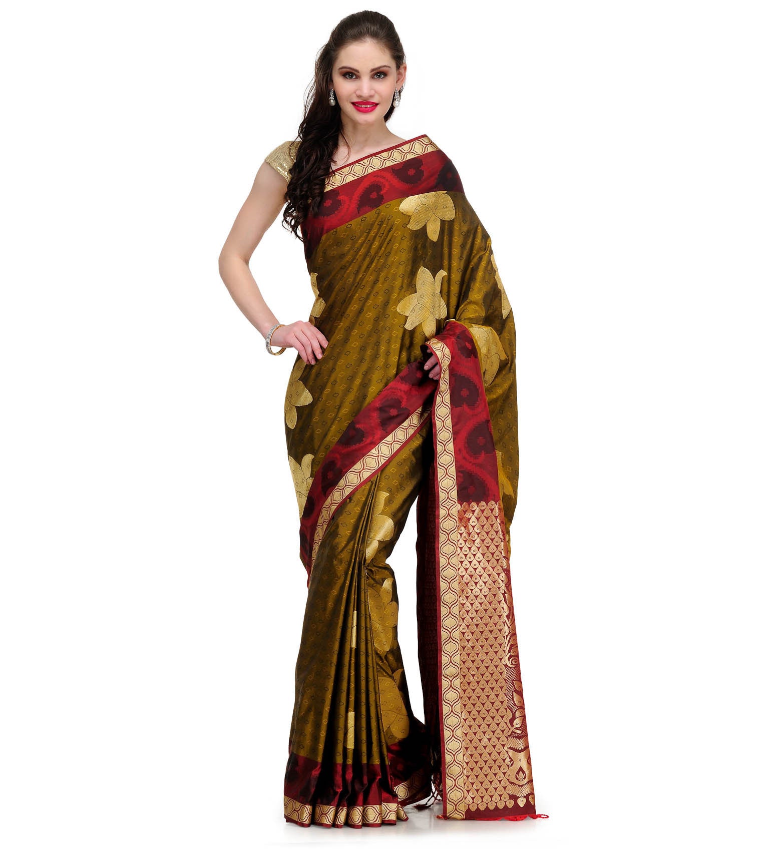 Green Zari Woven Art Silk Saree