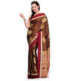 Brown Zari Woven Art Silk Saree