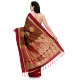 Brown Zari Woven Art Silk Saree