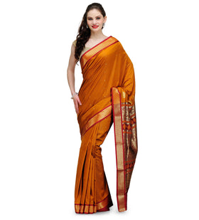 Mustard Bomkai Art Silk Saree