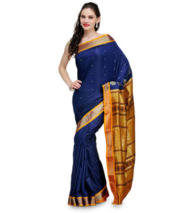 Navy Blue Bomkai Art Silk Saree