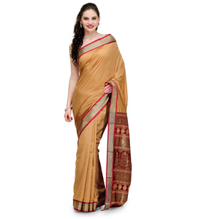 Fawn Bomkai Art Silk Saree