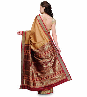 Fawn Bomkai Art Silk Saree