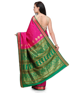 Magenta Bomkai Art Silk Saree