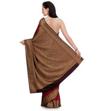 Maroon Zari Woven Silk Saree