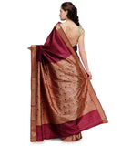 Wine Zari Woven Art Silk Saree