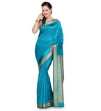 Turquoise Zari Woven Art Silk Saree