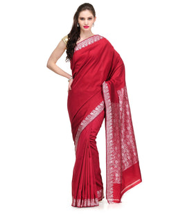 Maroon Resham Woven Art Silk Saree